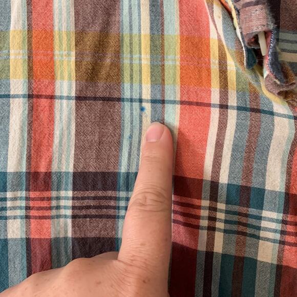 Woolrich mens xxl plaid button down shirt orange gorp grampa blue cool woolen mi - Picture 7 of 9